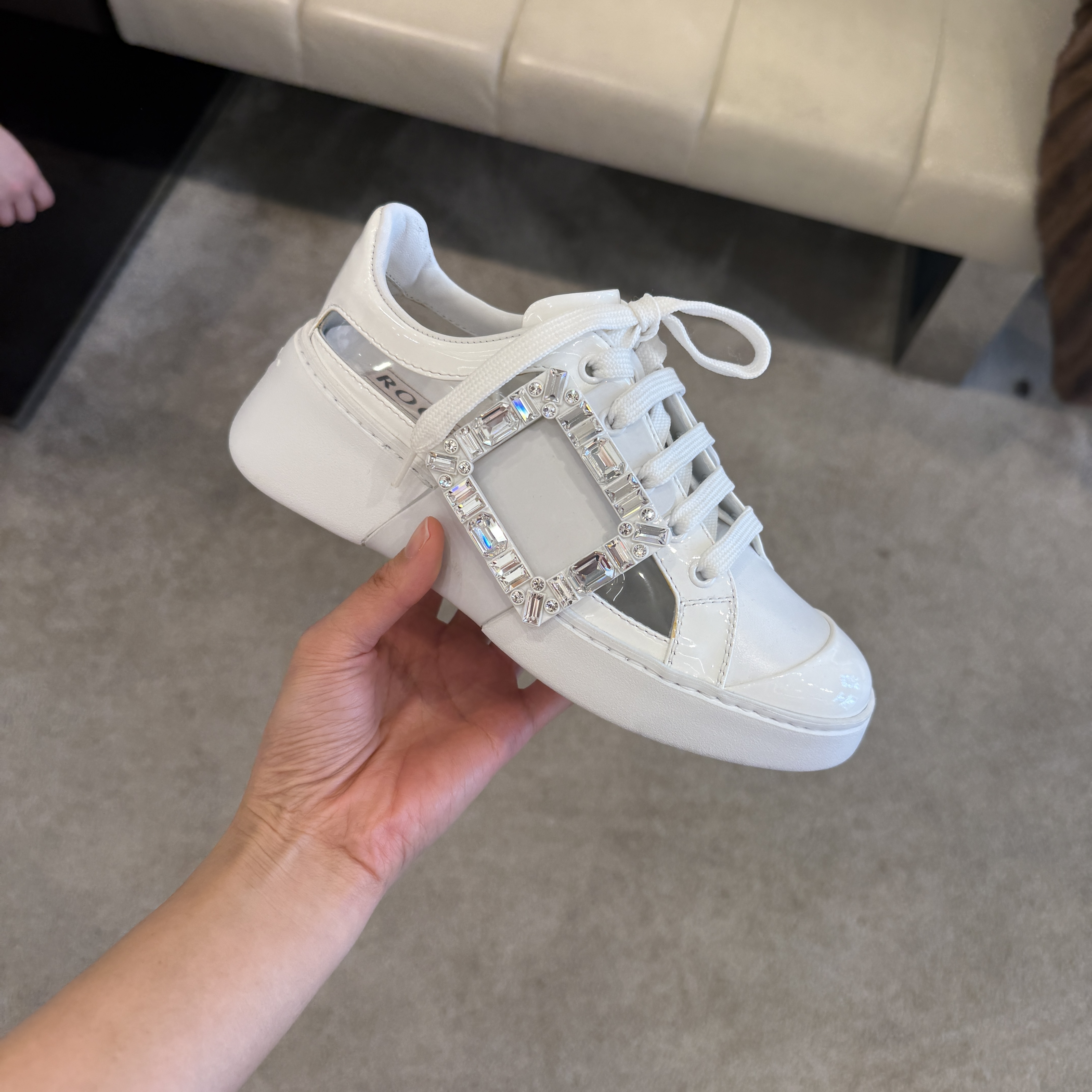 Roger Vivier RV viv skate pvc sneakers white