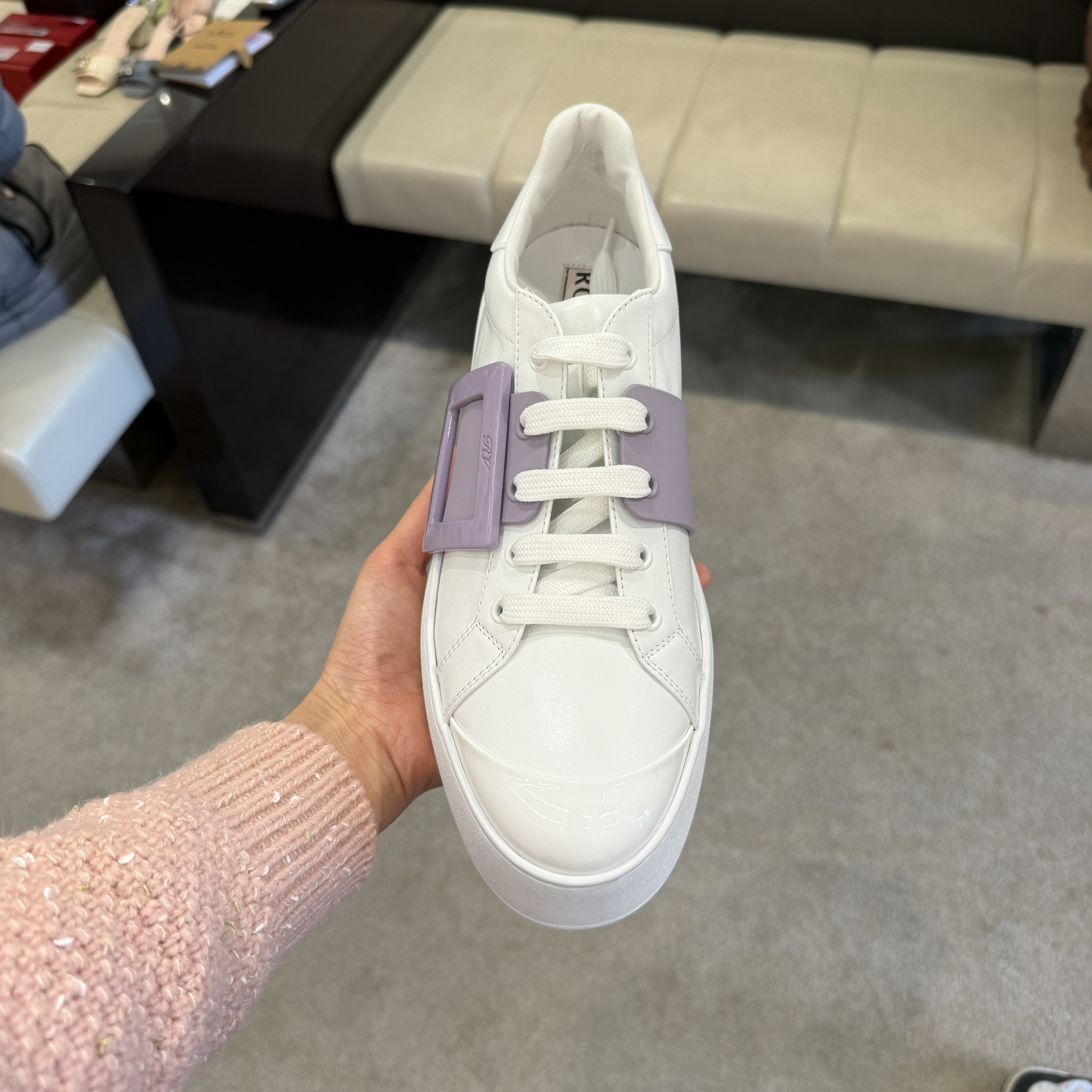 Roger Vivier viv skate high sneakers thick purple