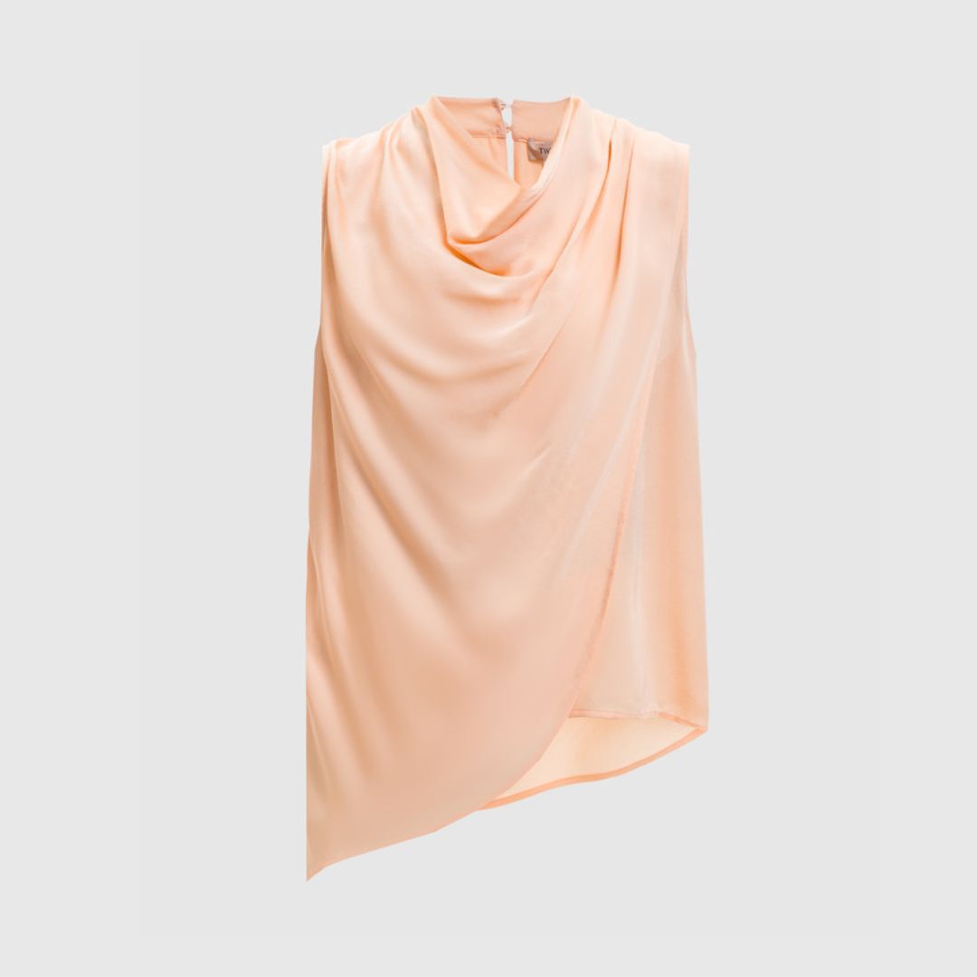 1TS0319-051 [TWINSET] Top with Drapery Orange #261TP2420 (C-EU-E)