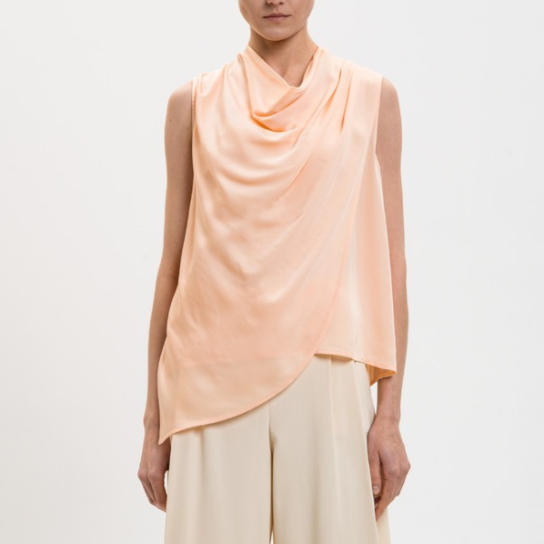 1TS0319-051 [TWINSET] Top with Drapery Orange #261TP2420 (C-EU-E)