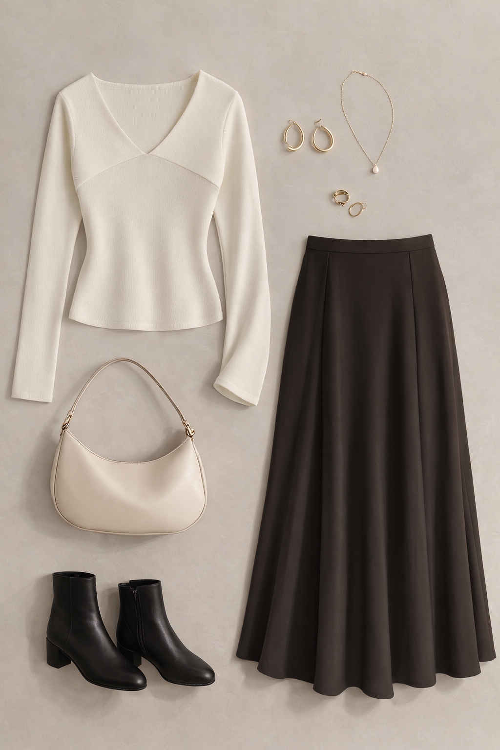 V領長袖修身穿搭