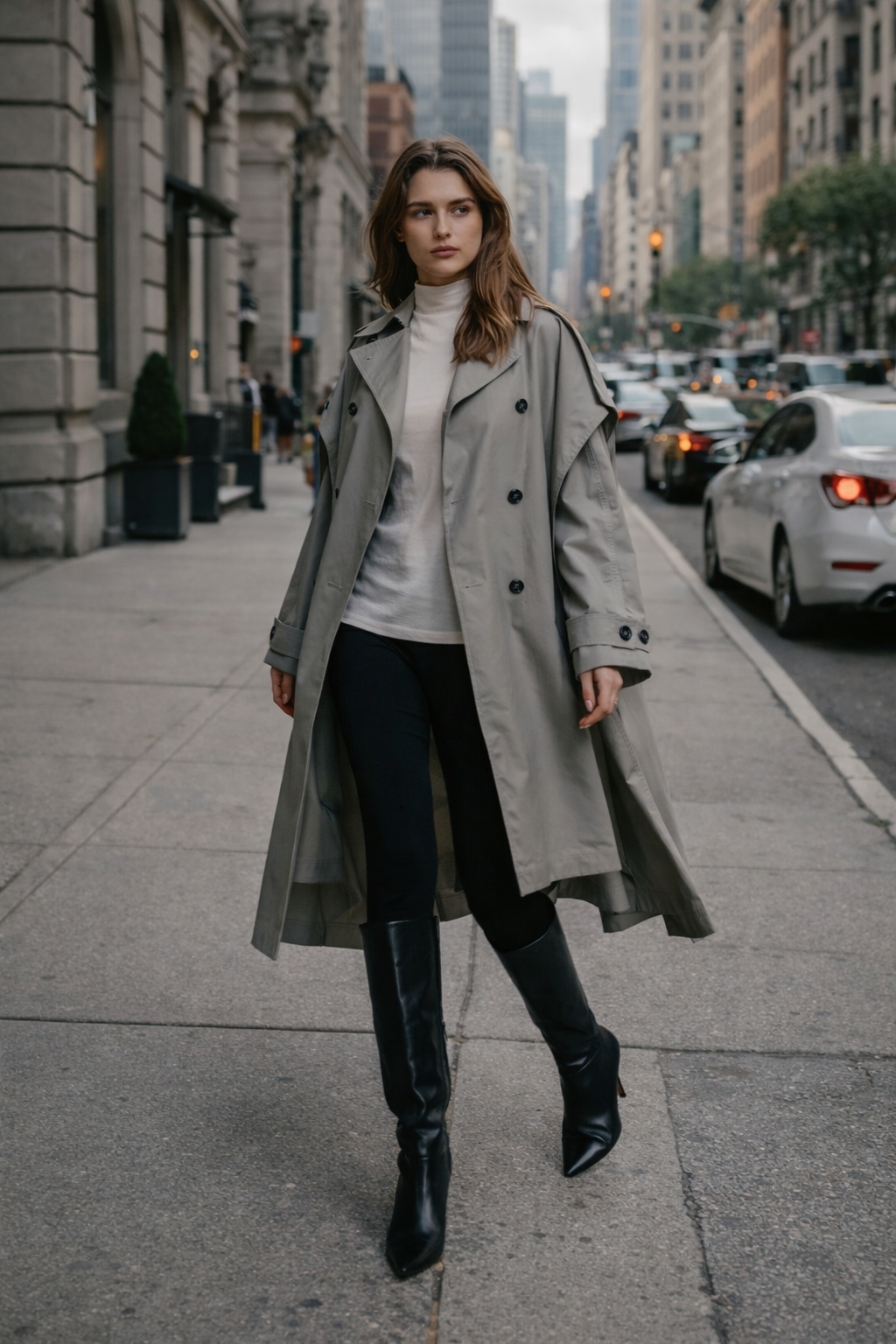 KWANG多變風格系列|可拆式披肩純棉風衣外套