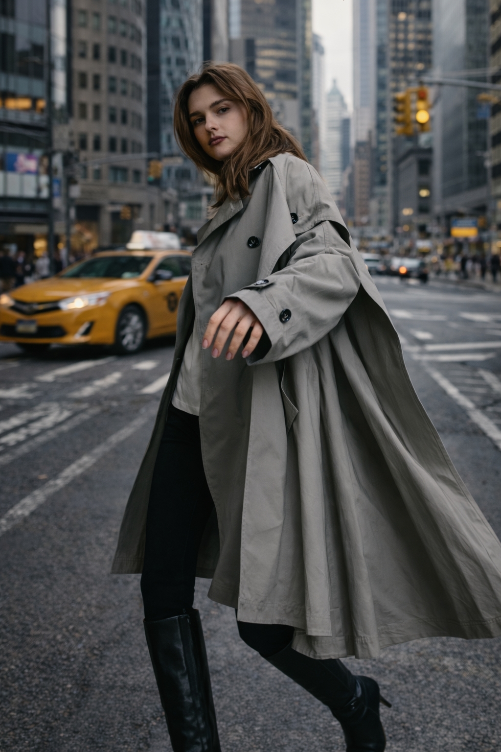 KWANG多變風格系列|可拆式披肩純棉風衣外套