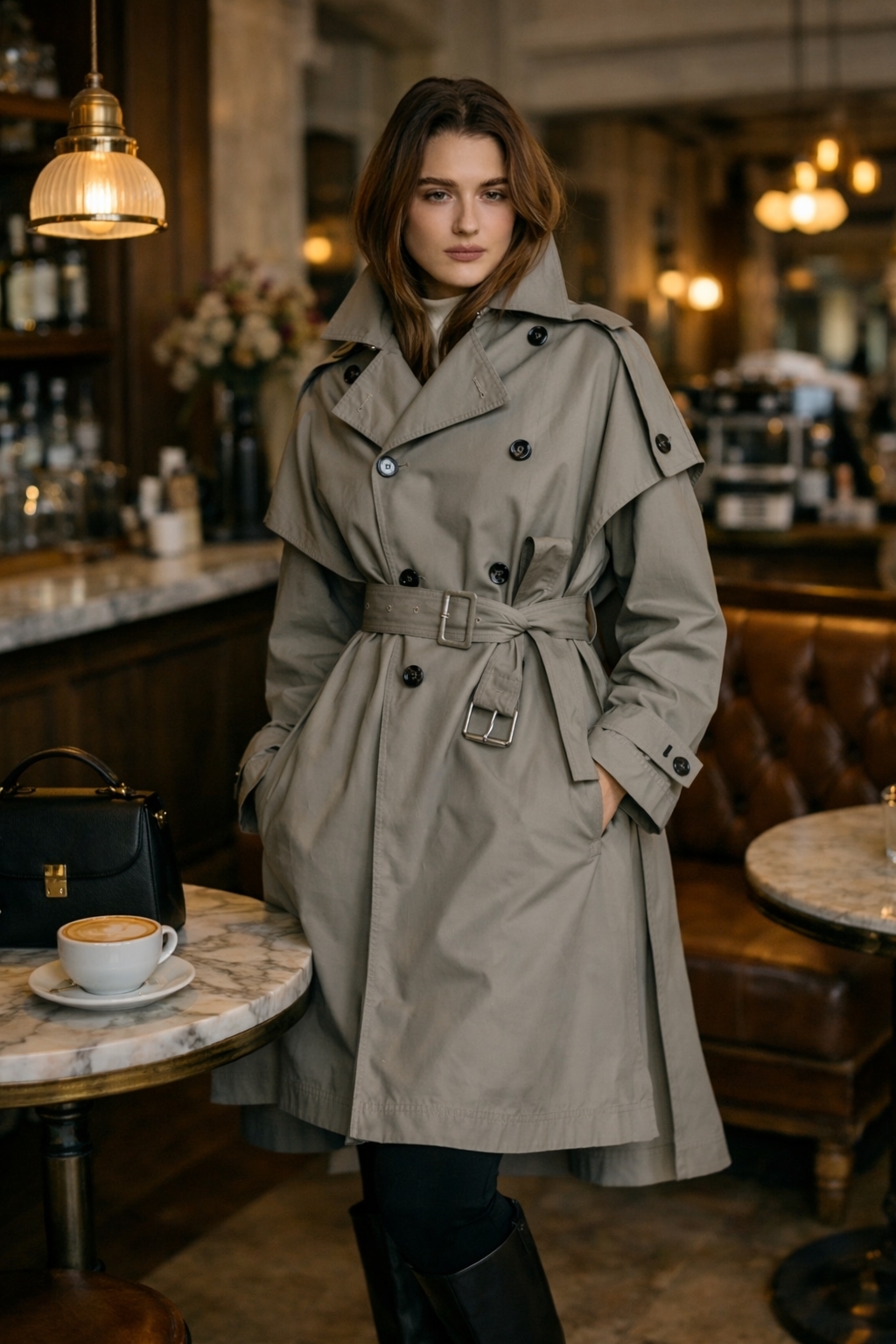 KWANG多變風格系列|可拆式披肩純棉風衣外套