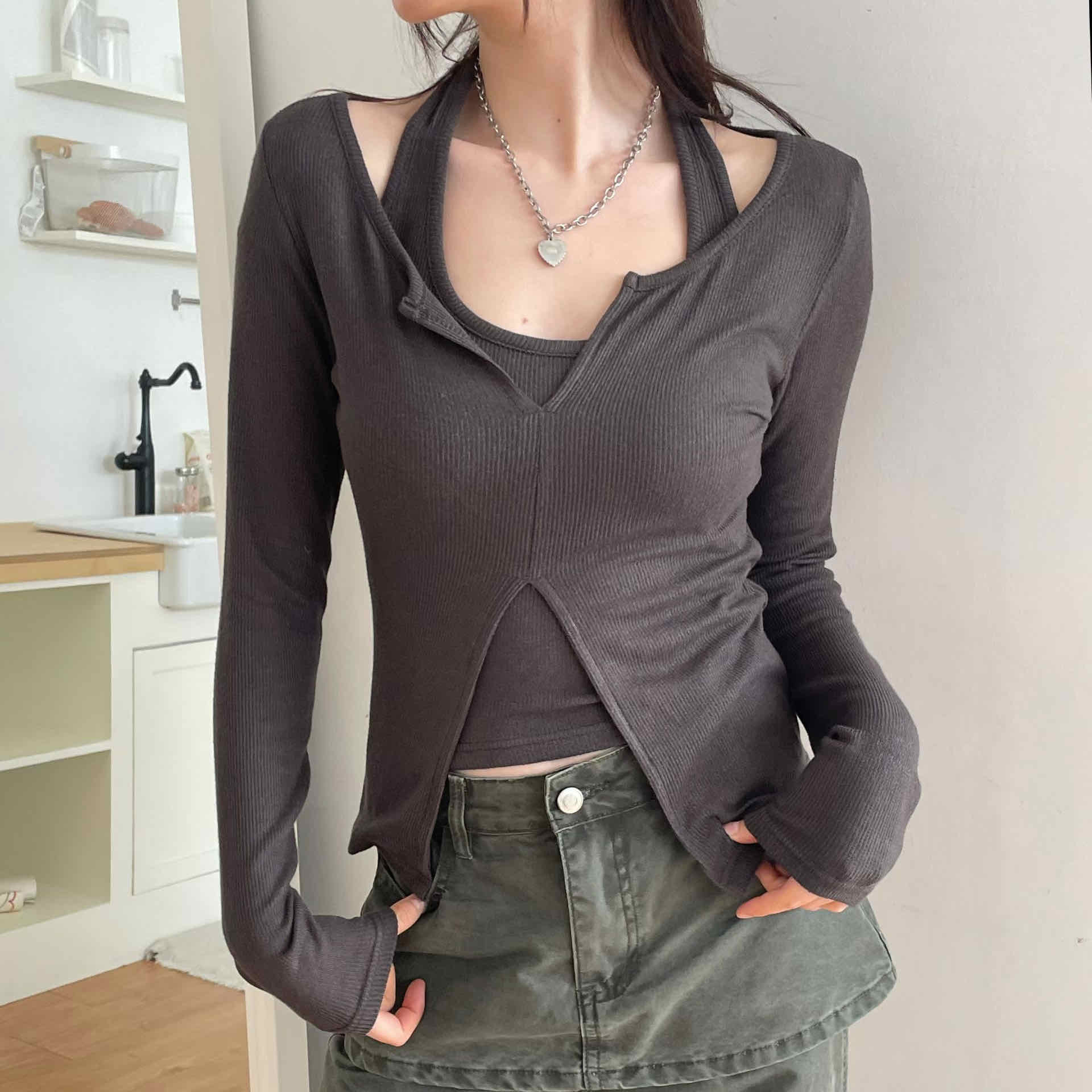 🇰🇷質感掛脖兩穿上衣｜2 color