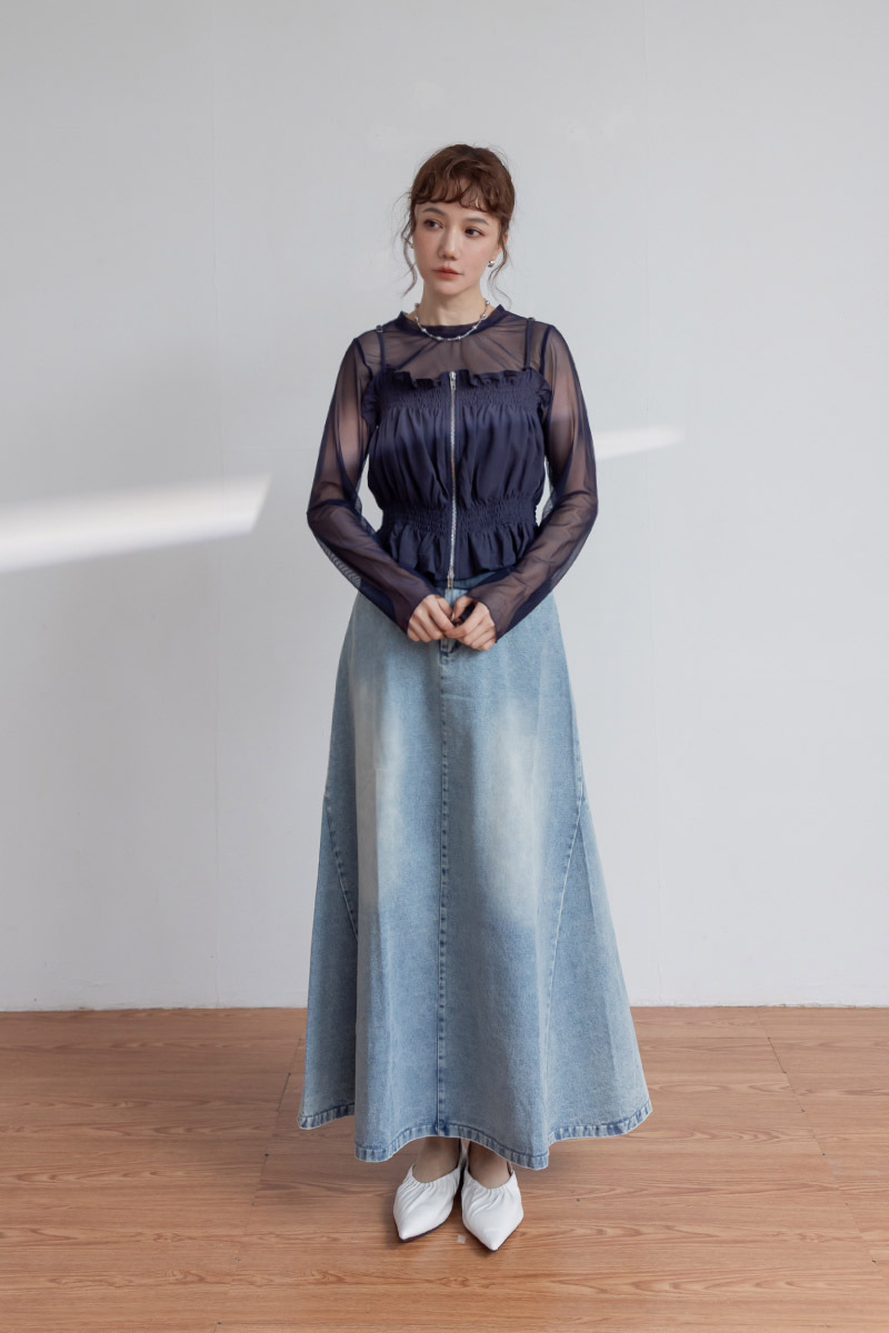 立體抓皺拉鍊背心套組