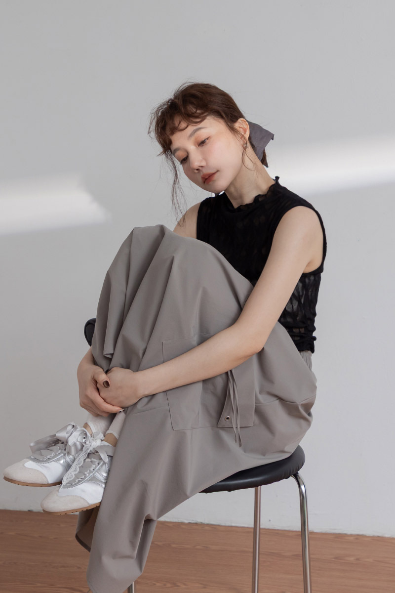 親膚彈力木耳邊內搭背心