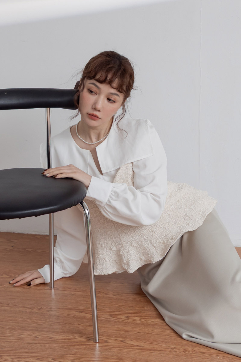 立體緹花傘擺細肩帶背心