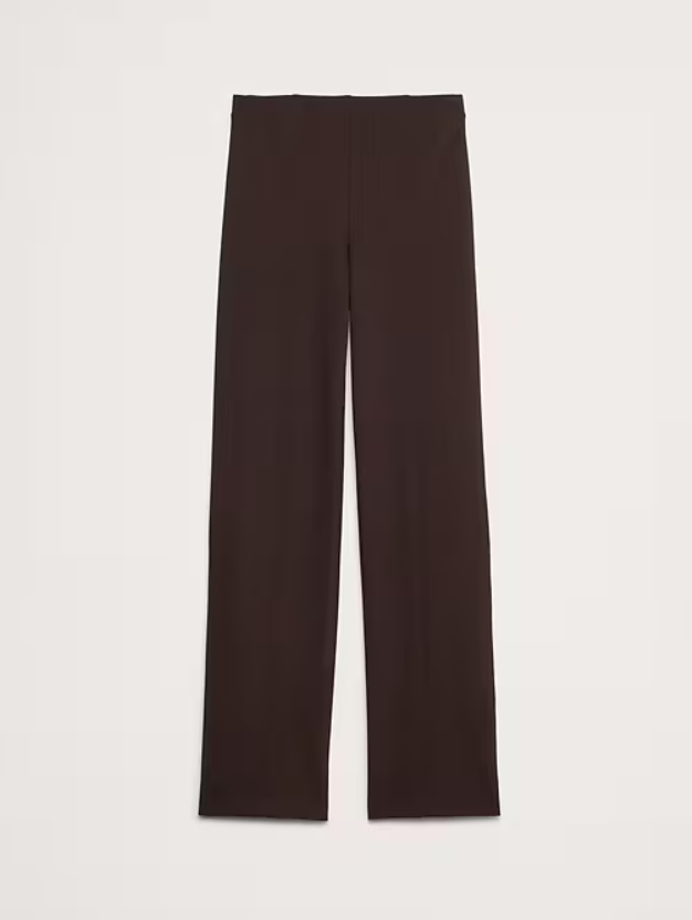 [S] BANANA REPUBLIC BROWN PONTE PANT, 1898437-BROWN (SZZ1009)