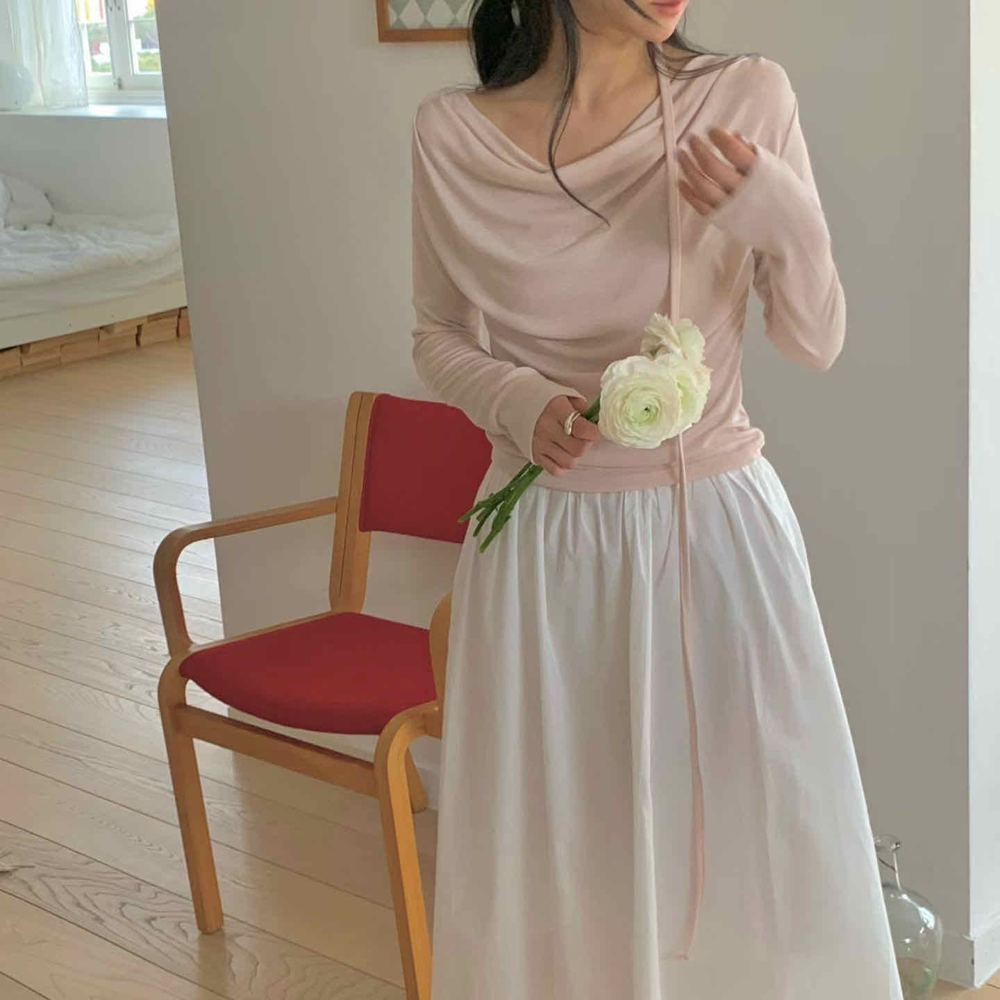 🇰🇷仙女垂墜感綁帶上衣｜4 color