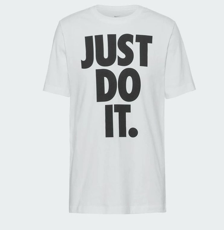 [S] NIKE WHITE MEN'S SWOOSH JUST DO IT T-SHIRT, DX1987-100 (SZZ1032)