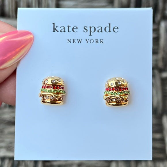 [S] KATE SPADE MULTI KL448 FAST FOOD BURGER STUDS, 196021628429 (SKS1723)