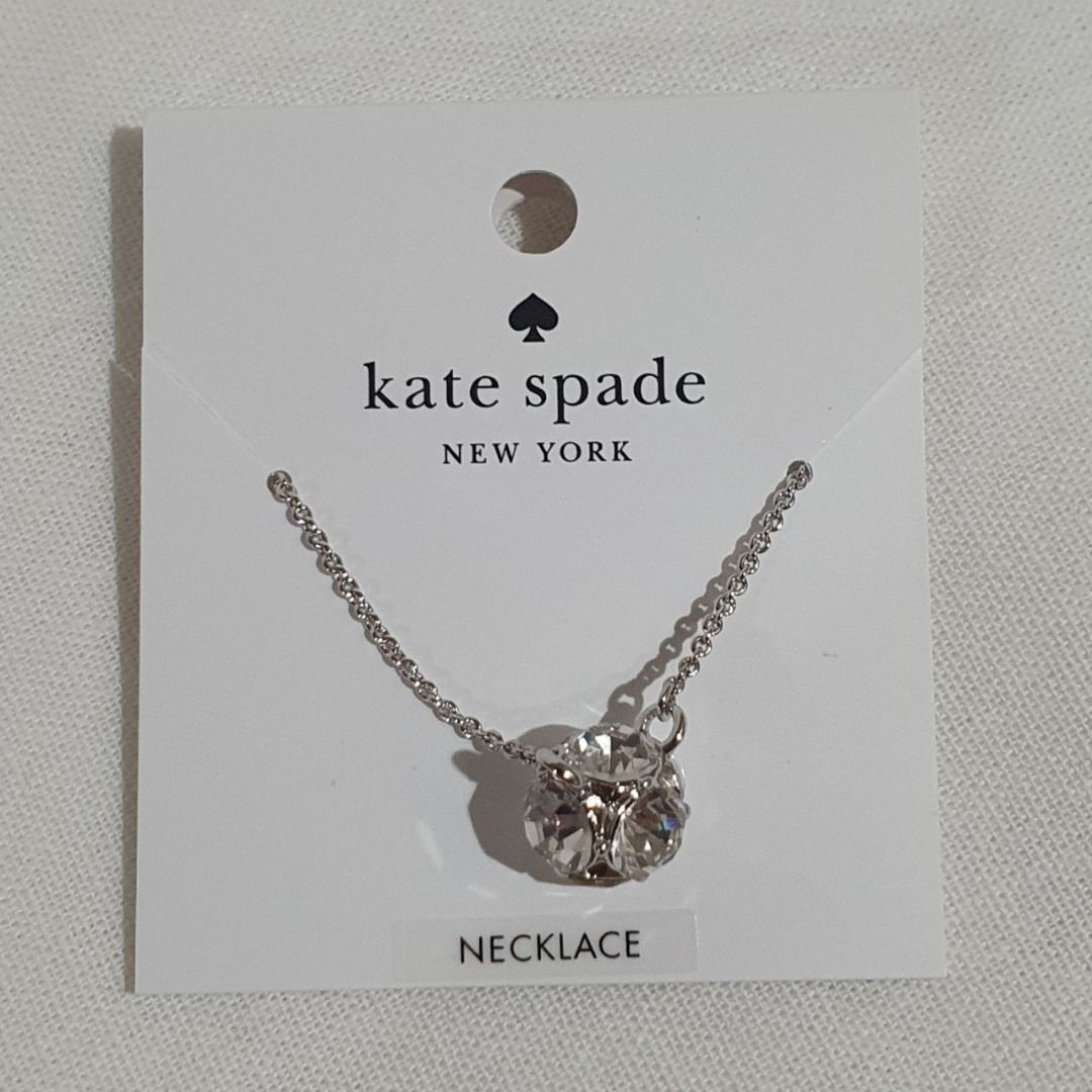 [S] KATE SPADE CLEAR/SILVER O0RU1139 LADY MARMALADE NECKLACE, 196021493966 (SKS1721)