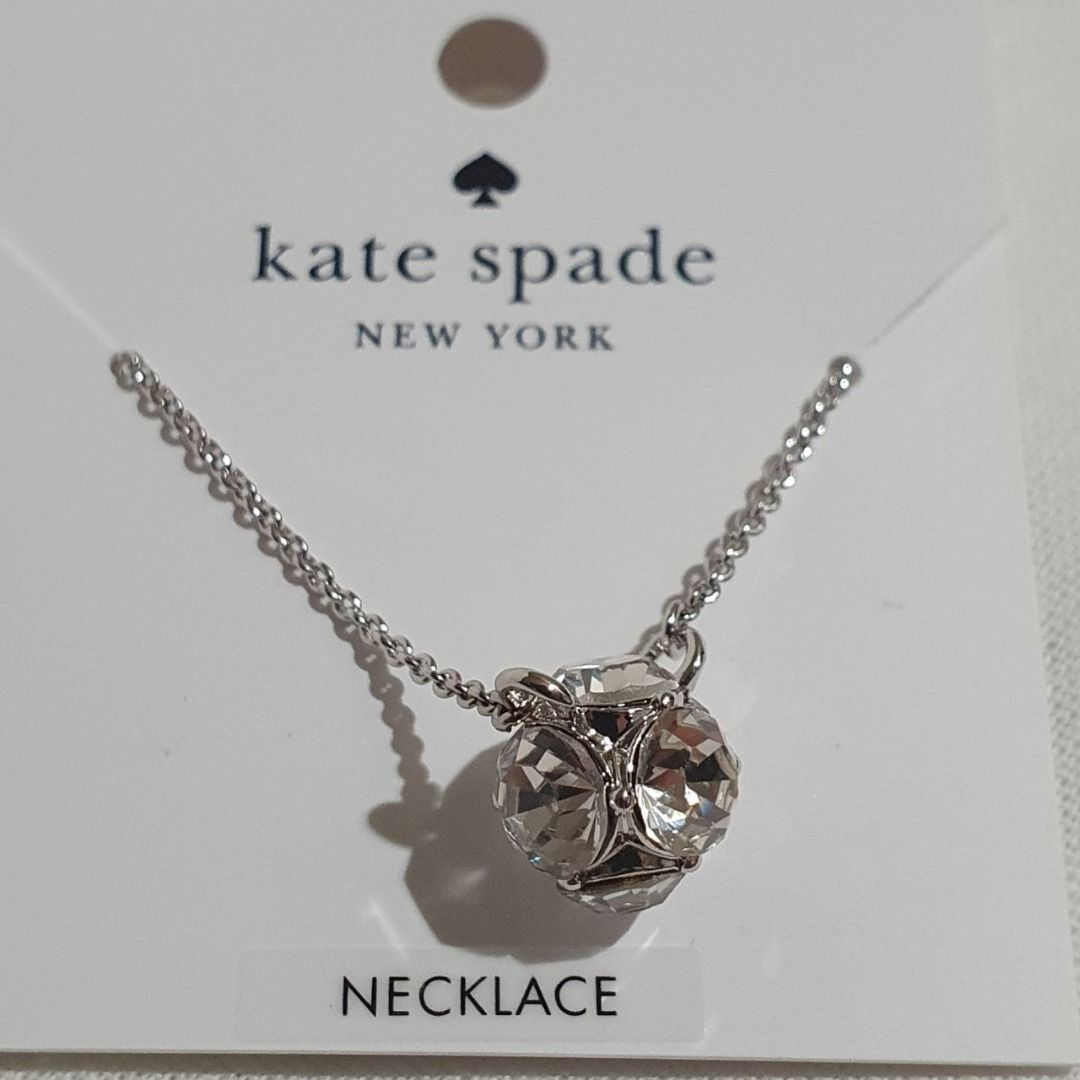 [S] KATE SPADE CLEAR/SILVER O0RU1139 LADY MARMALADE NECKLACE, 196021493966 (SKS1721)
