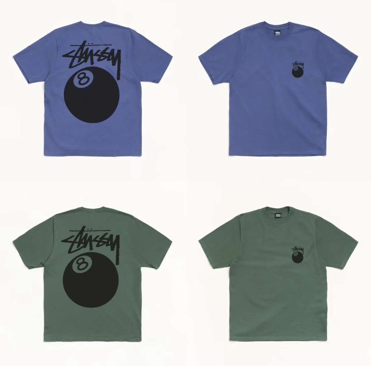 【預購】 Stussy 八號球 短袖 黑色  白色 綠色 藍色