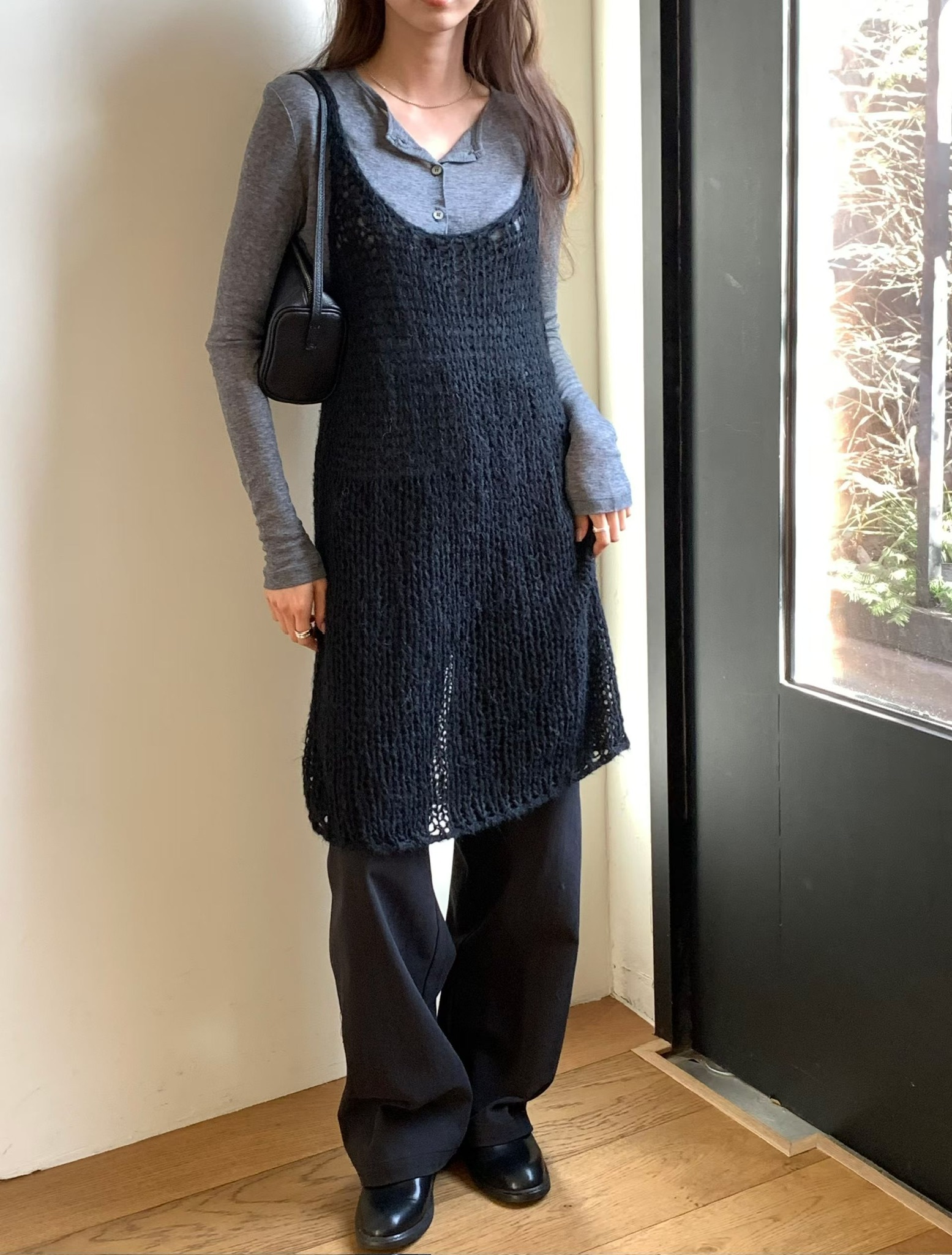 Mesh knit dress
