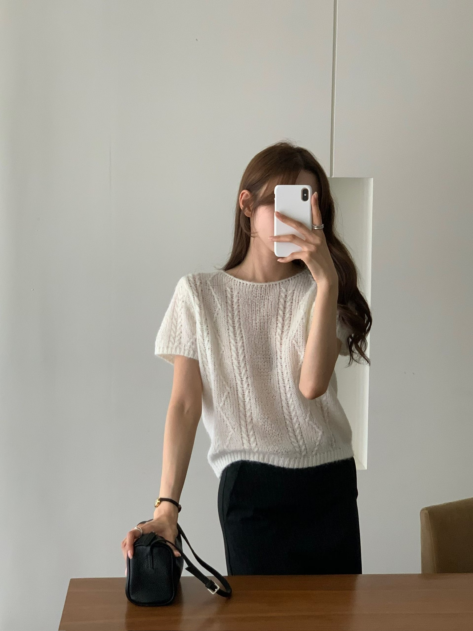 twisted short sleeve knit