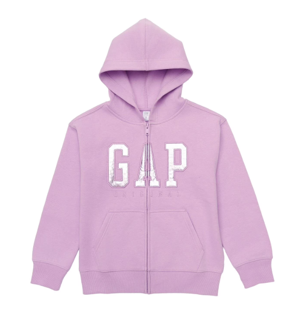 [S] GAP KIDS LILIAC BIG KID FULL ZIP FLEECE, GKFIB28K-LILAC (SZZ957)