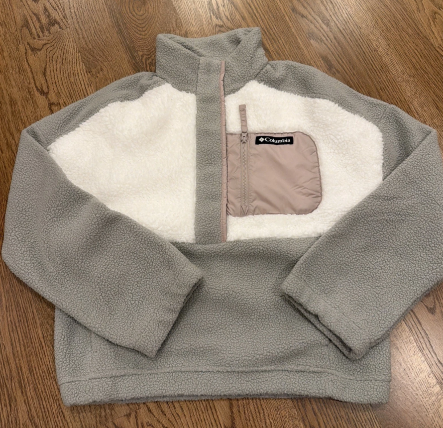 [S] COLUMBIA DOVE/SEA SALT/CRUSHED CLAY LODGE SHERPA 1/4 SNAP PULLOVER FLEECE, 1626840-DOVE/SEA SALT/CRUSHED CLAY (SZZ920)