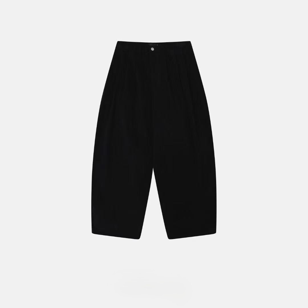 《K》重磅雙打褶微錐形寬褲