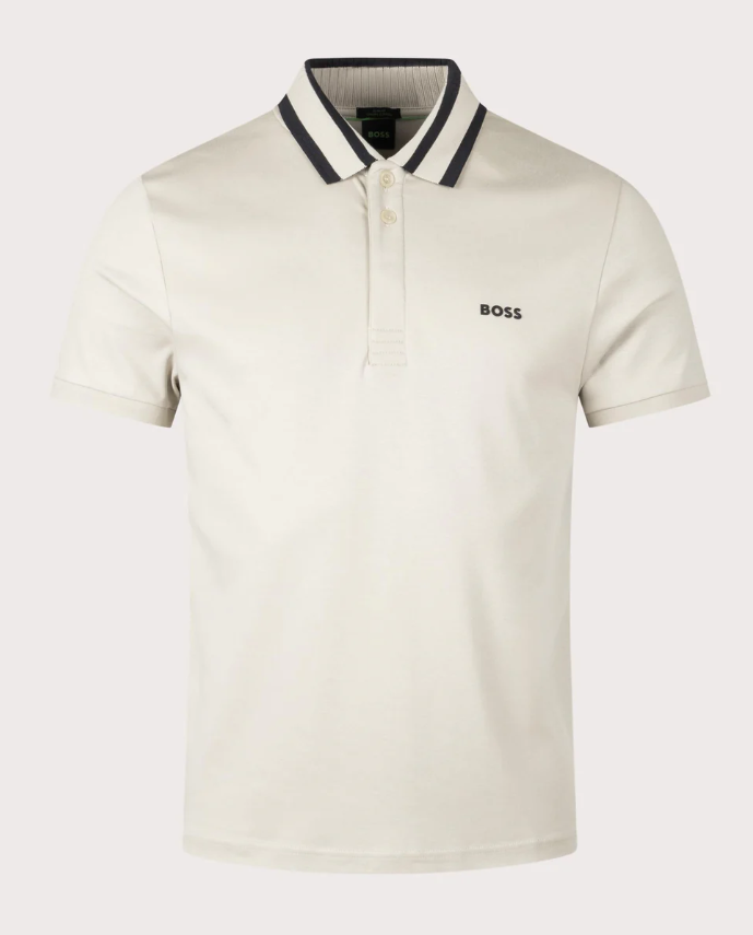[S] HUGO BOSS LIGHT BEIGE JERSEY PAULE POLO T-SHIRT, 50525172-271 (SZZ916)