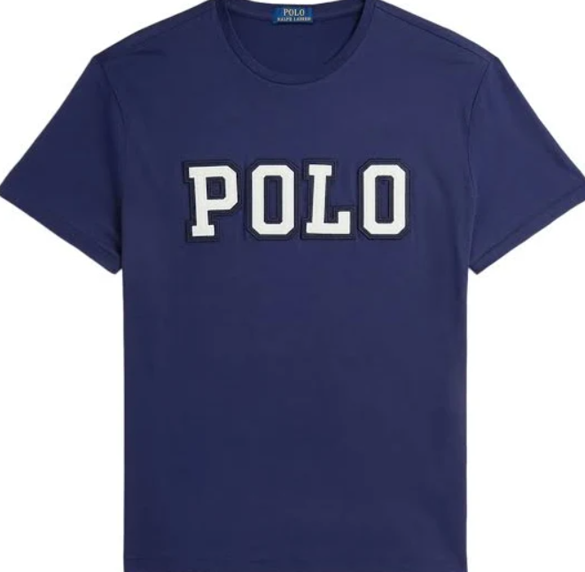 [S] POLO RALPH LAUREN NAVY CLASSIC FIT LOGO JERSEY TSHIRT, 710972663002-NAVY (SZZ878)