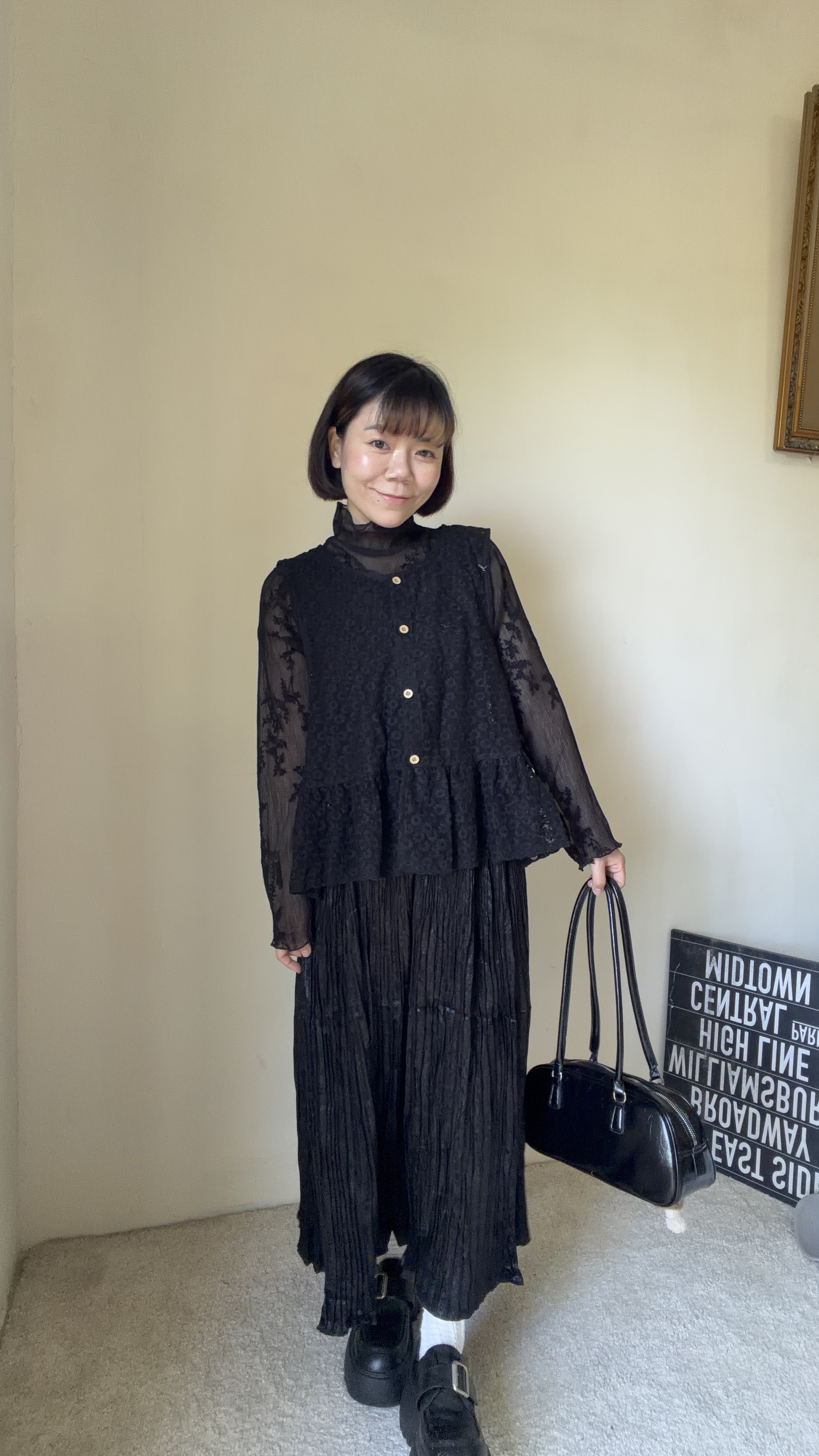 立體小花蕾絲感背心