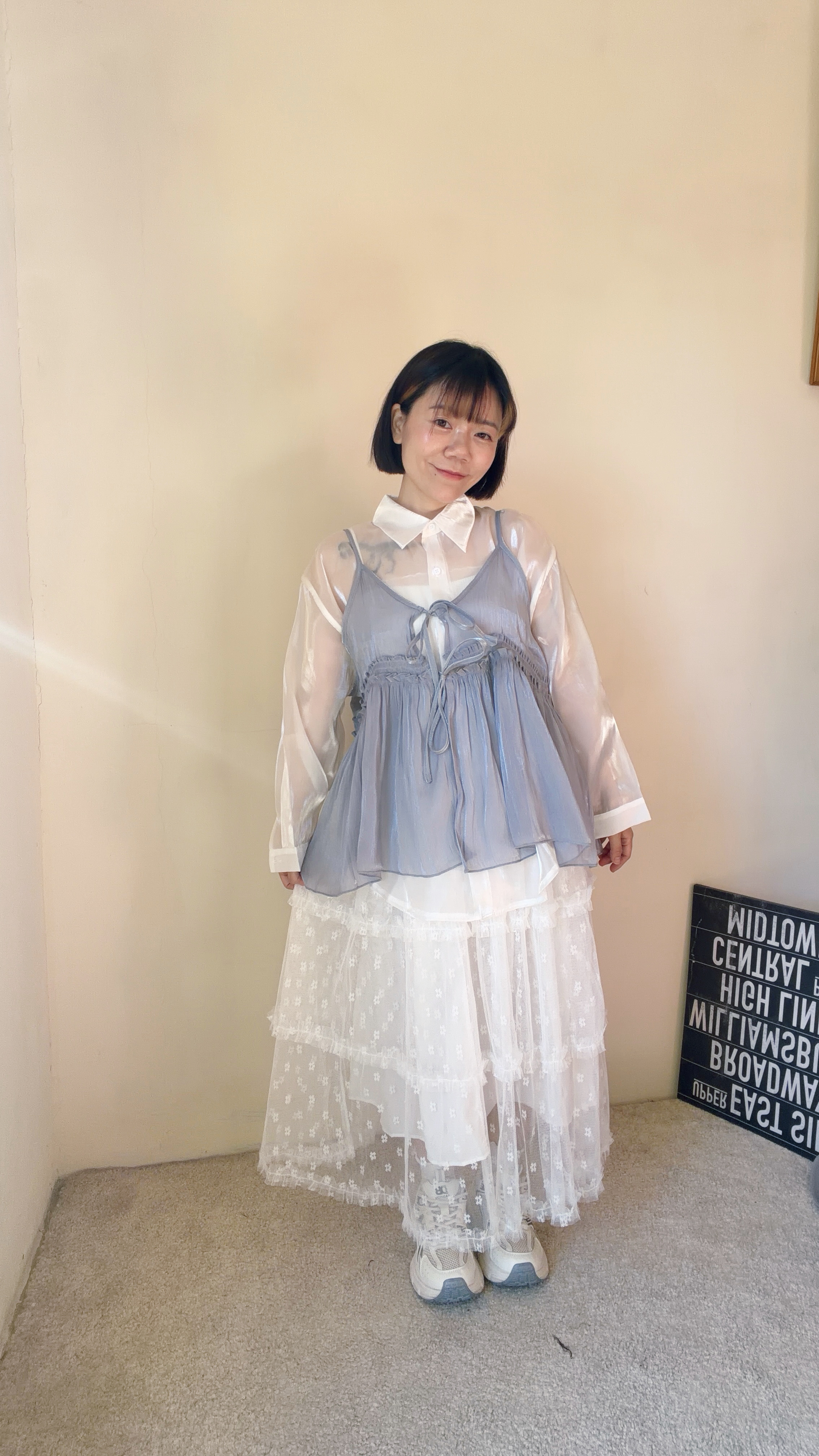 緞面光澤雙綁帶背心