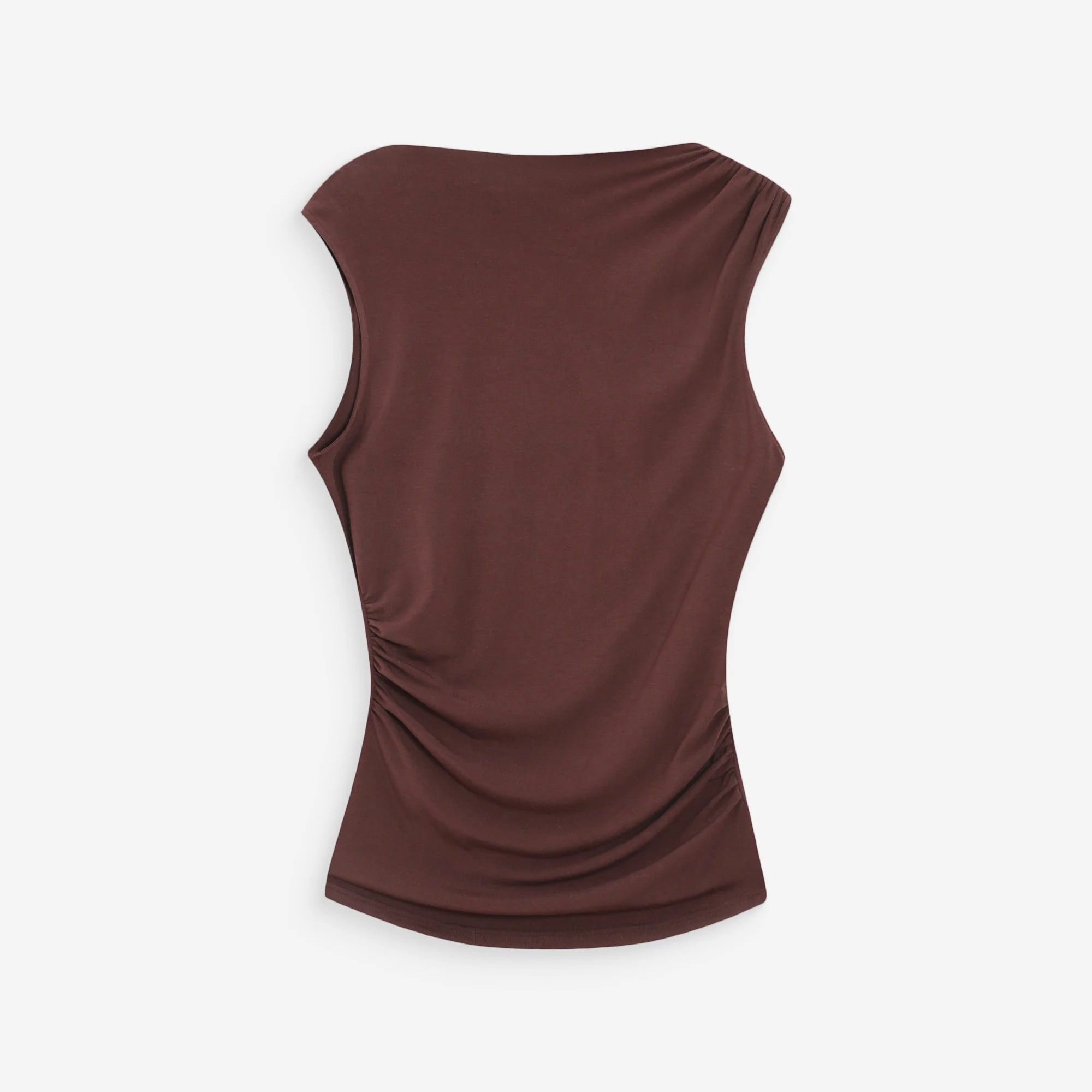 1GM0329-041 [GRACE & MILA] Draped Sleeveless Top Chocolat Valley #SS2617080 (C-EU-E)