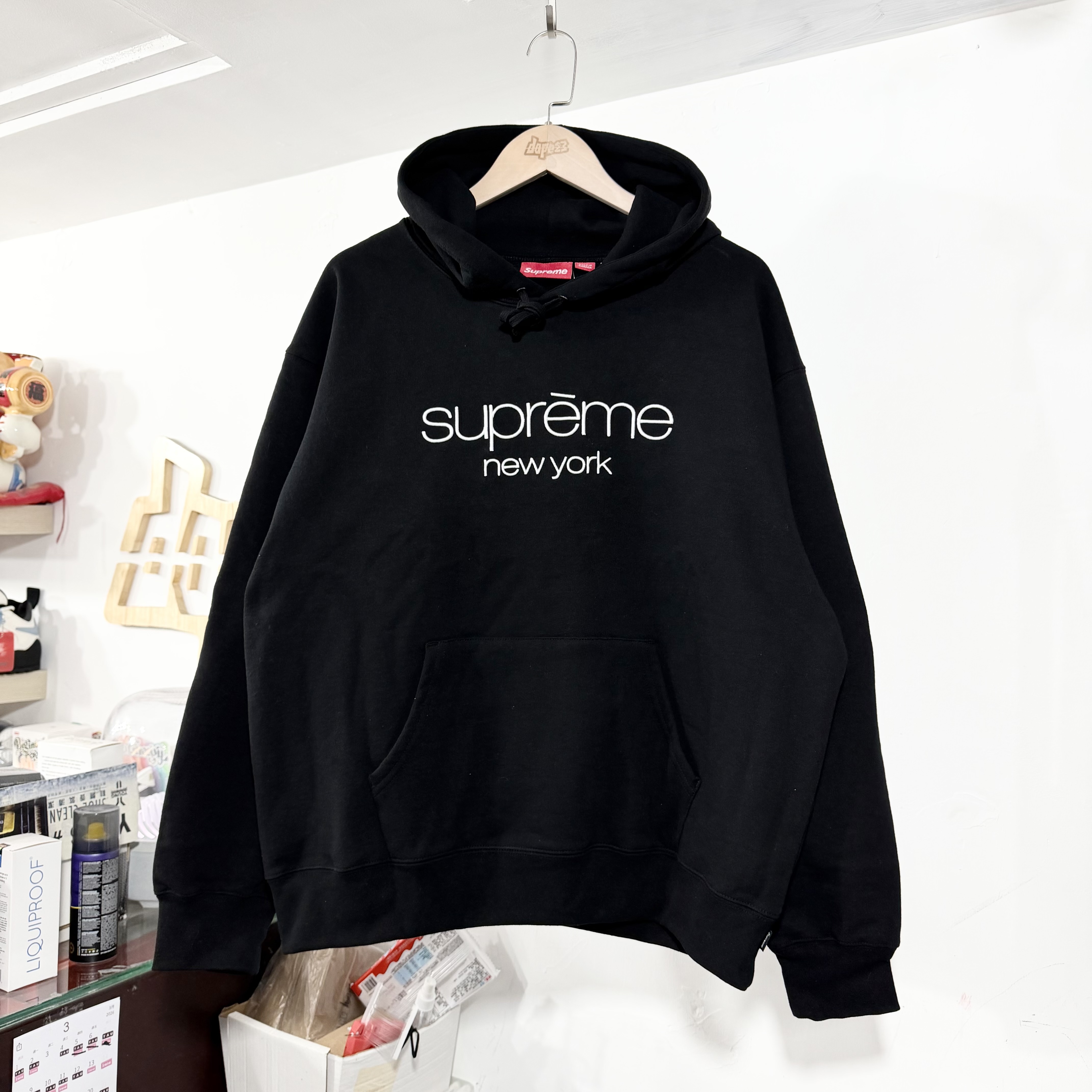 Supreme SS26 Classic Logo Hooded Sweatshirt Black