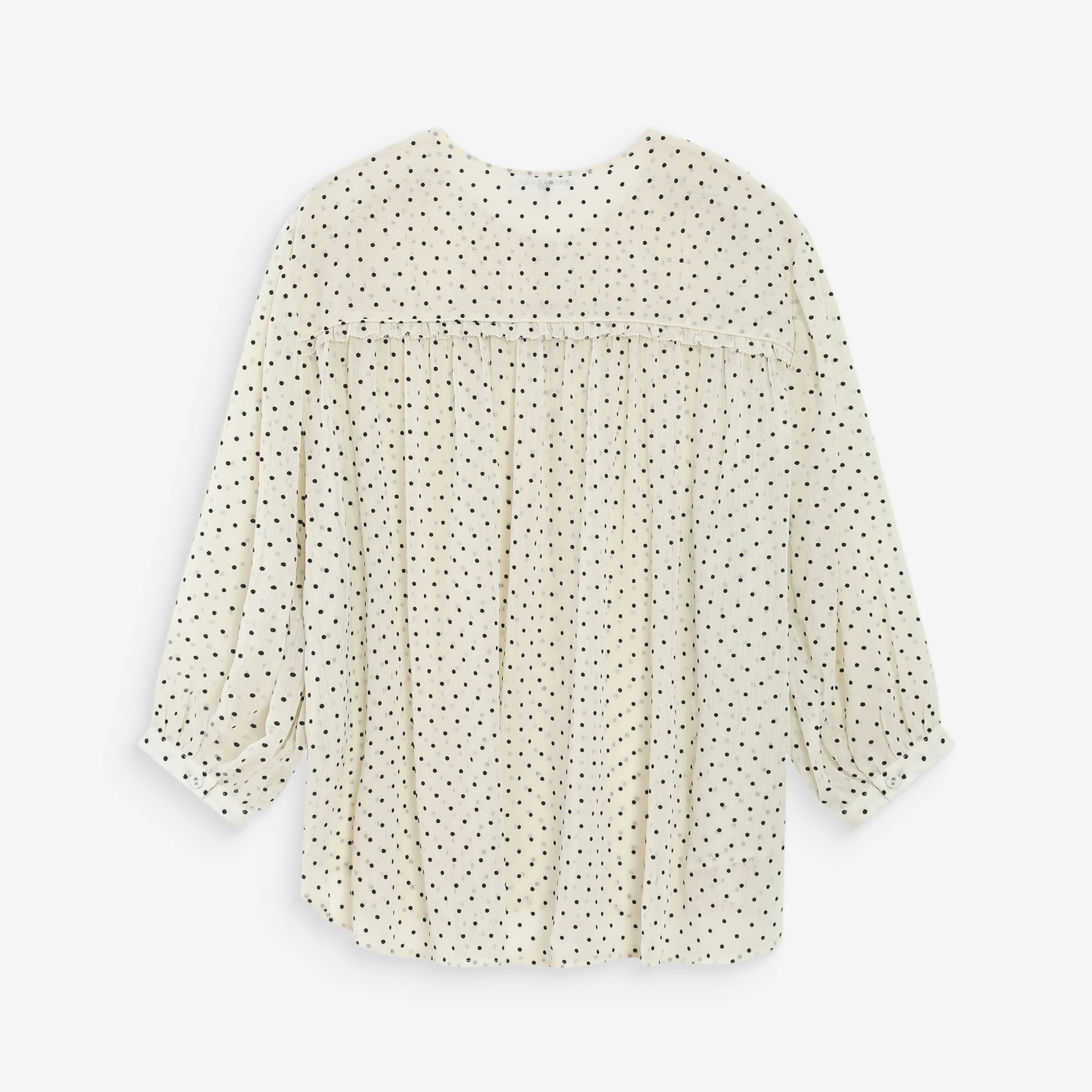 1GM0329-049 [GRACE & MILA] Puffed Polka Dot Blouse Ivoire Valianna Ivory #SS2617097 (C-EU-E)
