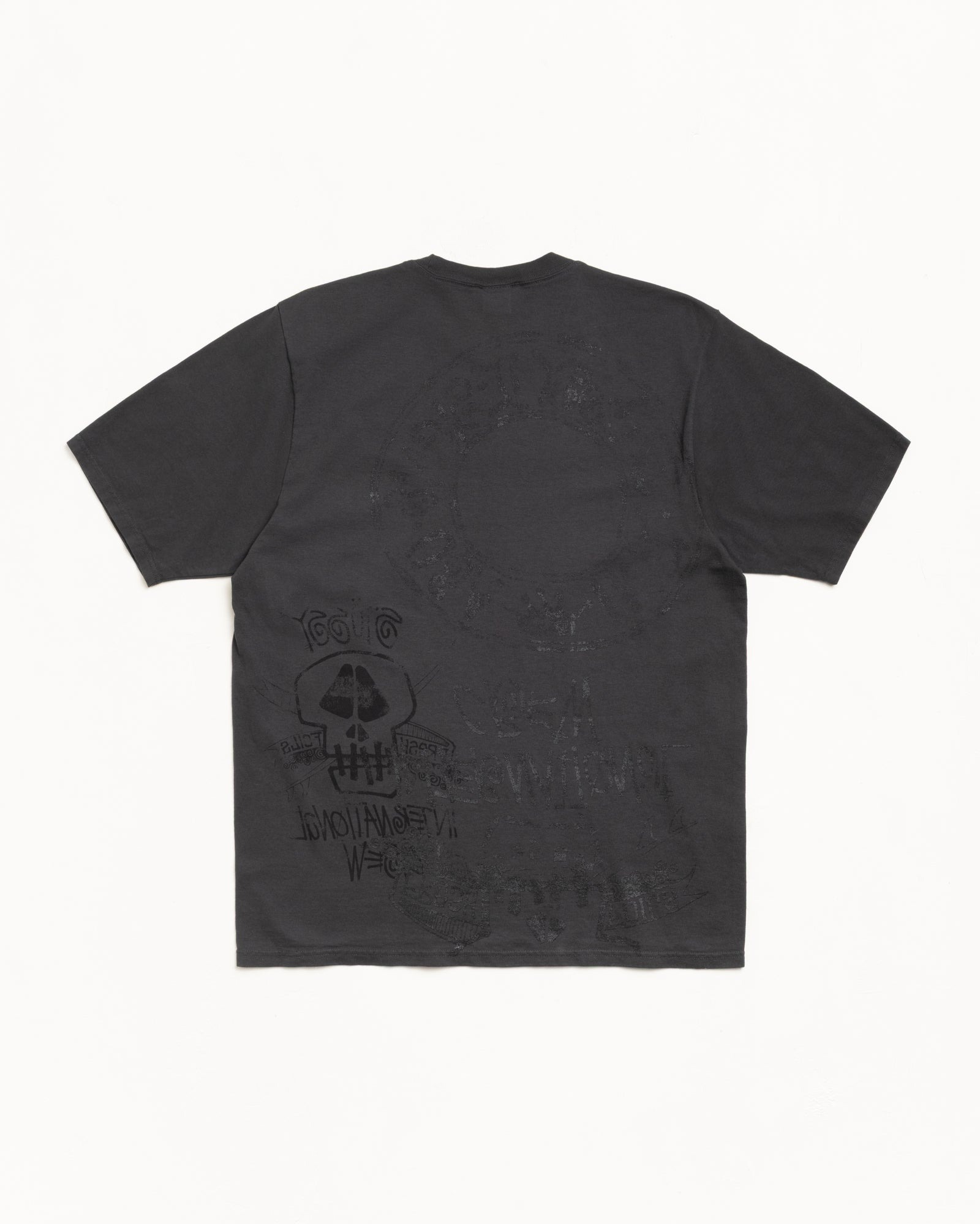 STUSSY SKULLS TEE PIGMENT DYED Faded Black 洗水黑