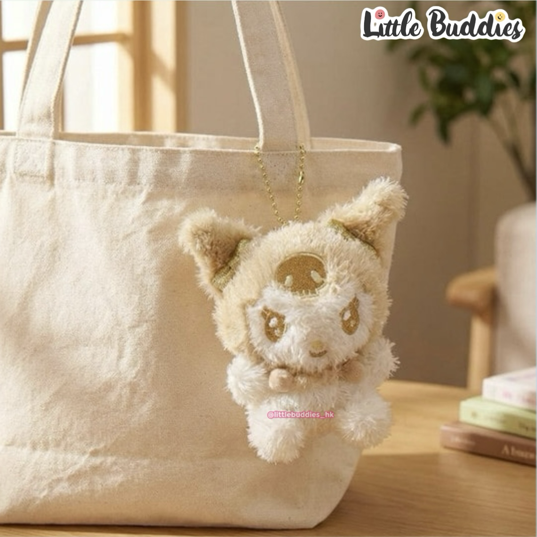 韓國 Sanrio 閃閃蝴蝶結淡金色公仔匙扣