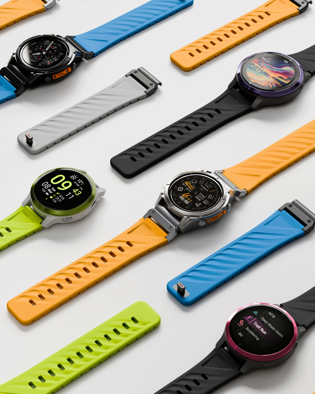 UNIQ Fluo-x-Garmin 磁吸式智慧手錶矽膠錶帶