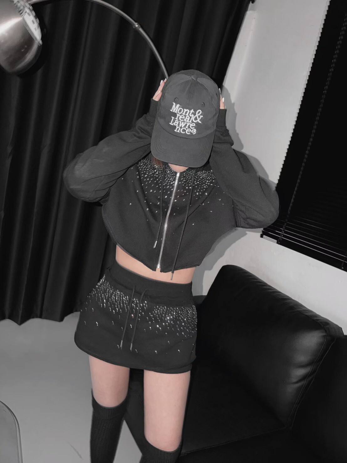 水鑽連帽短外套  短褲裙 長褲(分售)