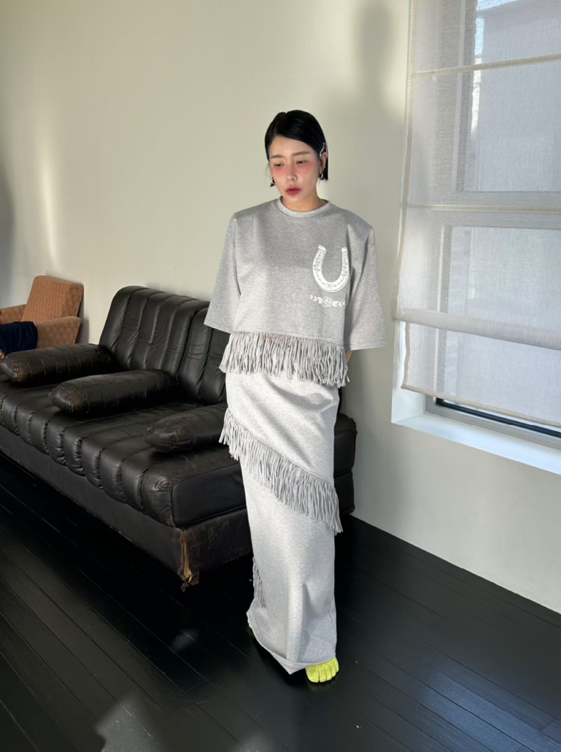 馬蹄U流蘇短T  長裙SET
