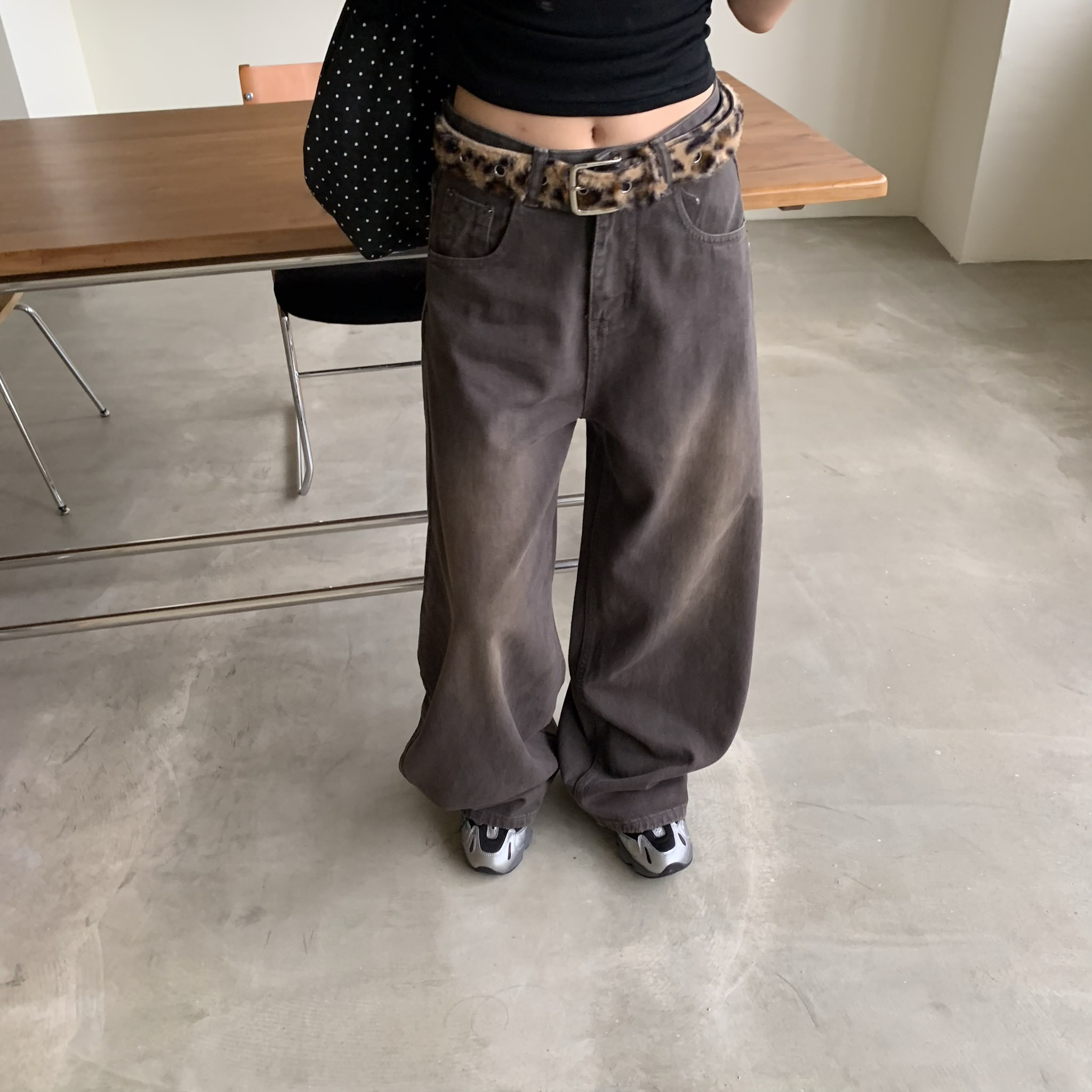 ISA_腰間辣妹單品! 輕亞感豹紋(毛絨)皮帶_62006