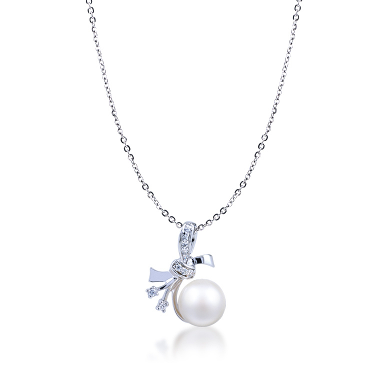 天然珍珠「Moonlit Pearl」925純銀項墜+贈白鋼項鍊-SPP0007