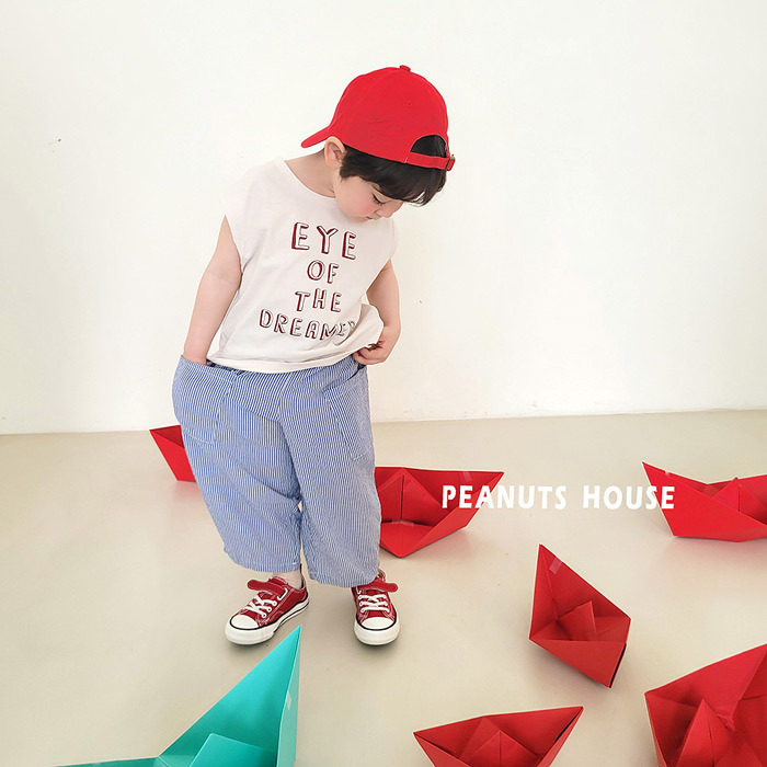 正韓夏PEANUTS 三色大口袋直條直筒褲
