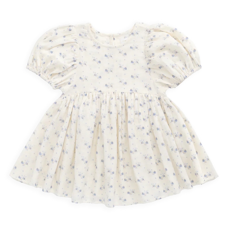 （預購）JAMIEKAY 小藍花泡泡袖洋裝 Organic Cotton Muslin Frannie Dress - Molly Blue