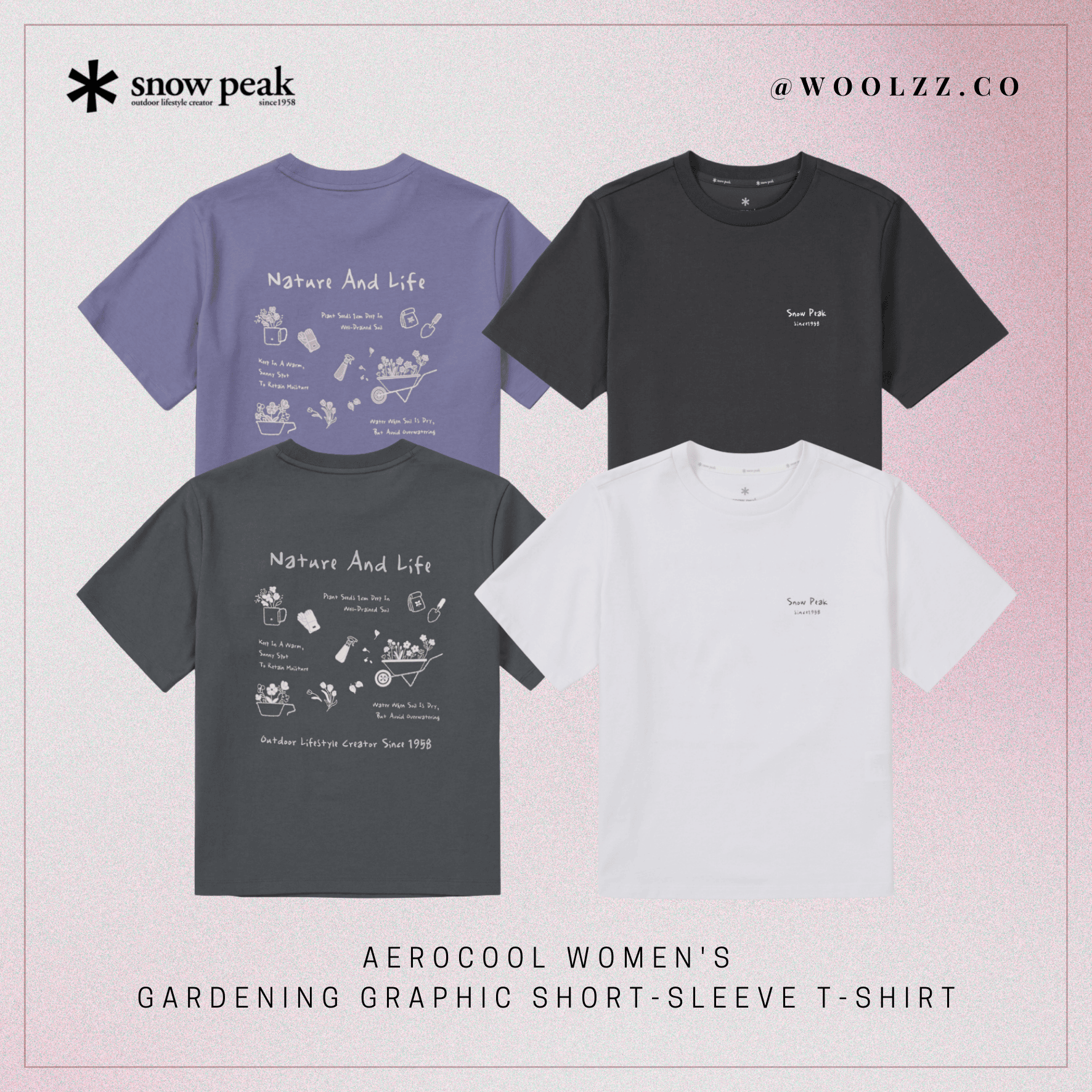 Snow Peak AeroCool 女款園藝圖案印花短袖T恤 S26MWF-TS23