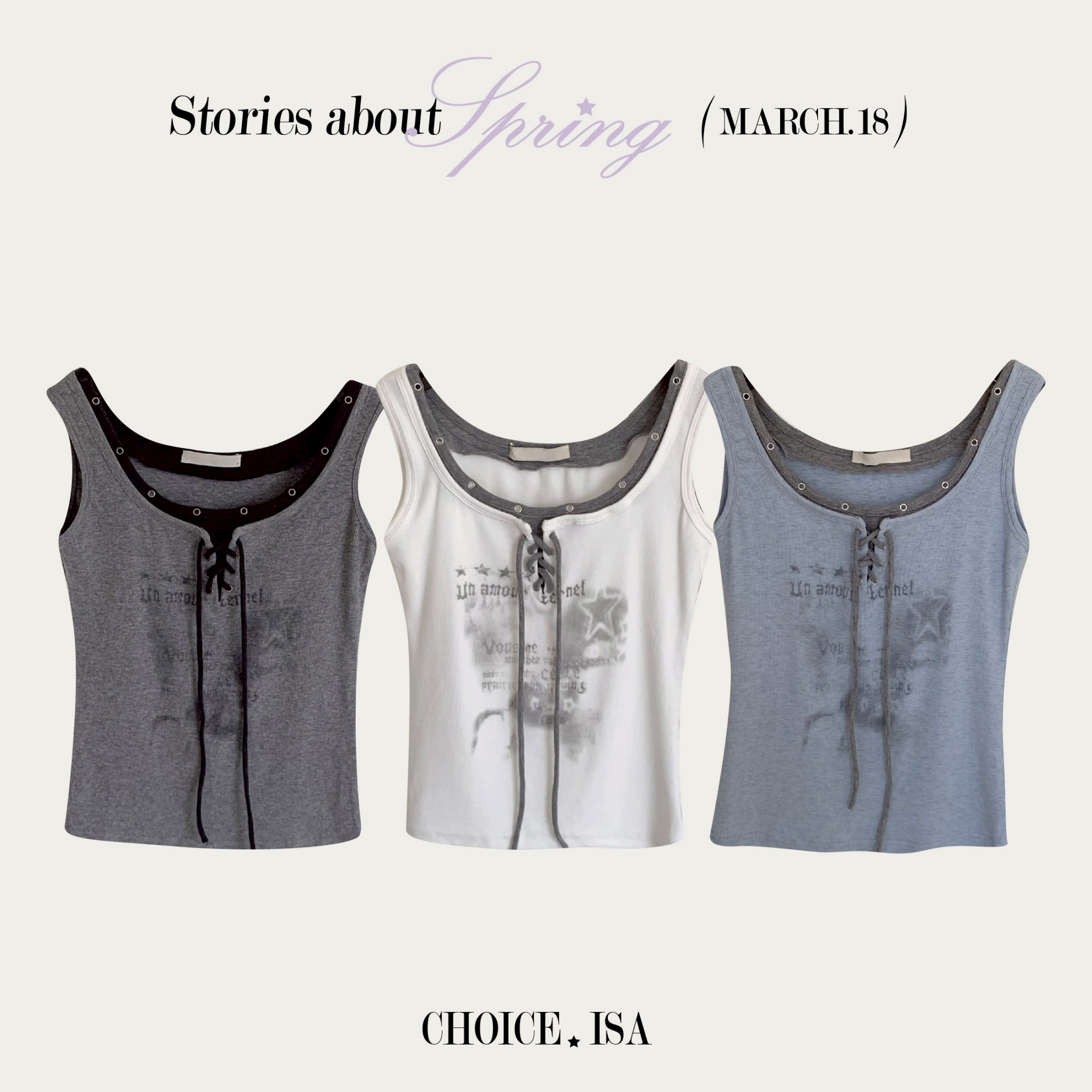 ISA_亞裔氛圍get! 假二件綁帶小馬甲背心_63008