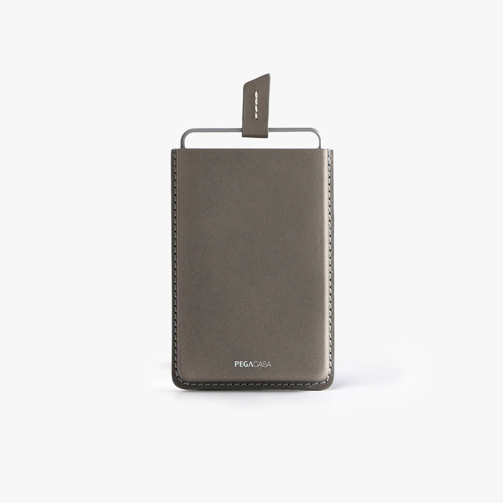 the FRAME皮革名片盒/ 暖灰