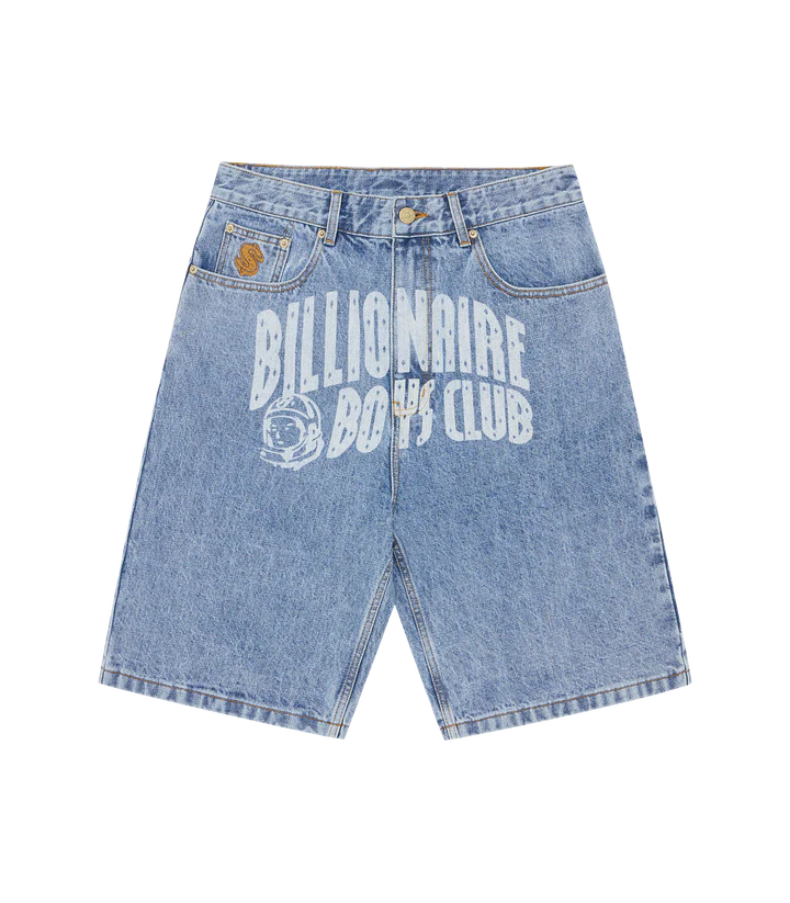 FADED ARCH LOGO LS DENIM SHORTS