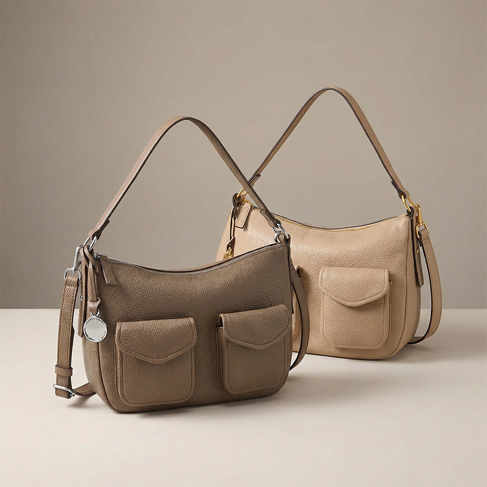 Jolie 真皮新月立體外袋斜背包 (多色可選)