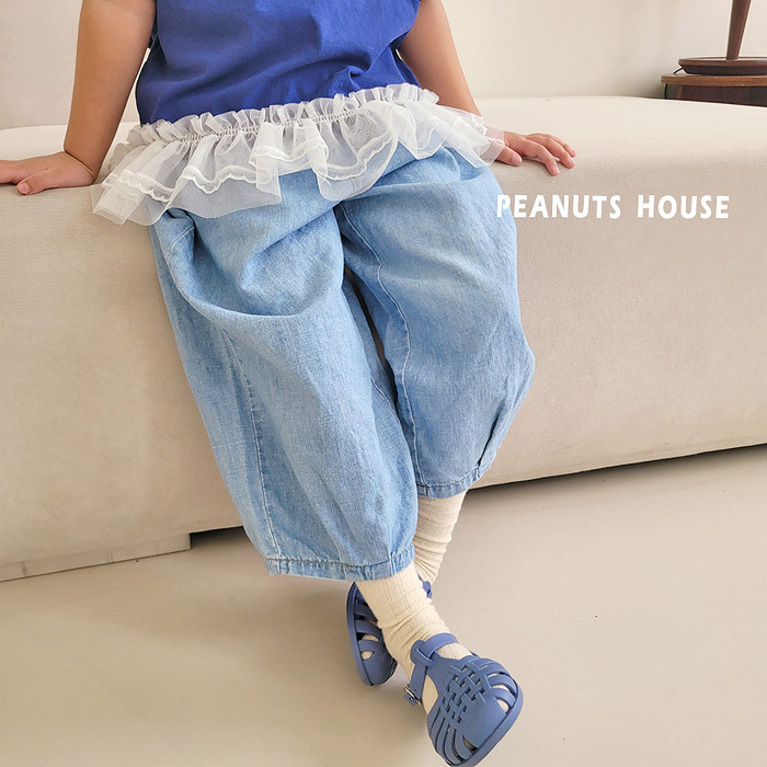正韓夏PEANUTS 兩色燈籠牛仔褲