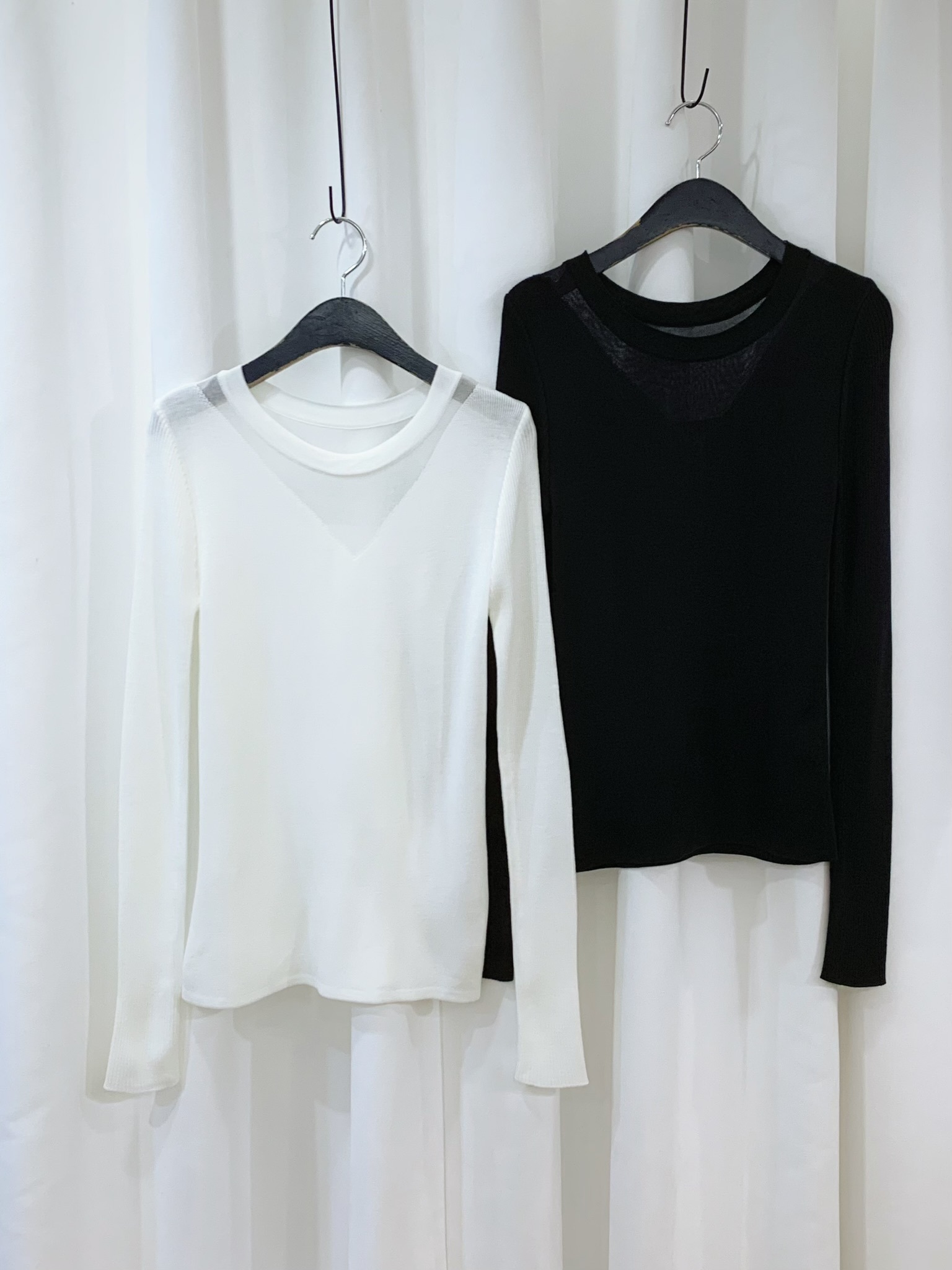 領間透視針織上衣