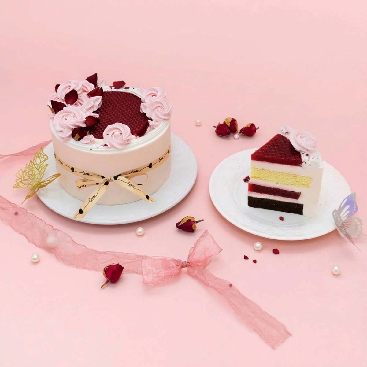 玫瑰戀語 6-8吋【玫瑰荔枝慕斯/莓果庫利/雙層戚風蛋糕/2026母親節蛋糕】