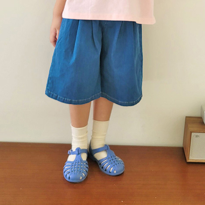 正韓夏PEANUTS 兩色花苞牛仔寬褲