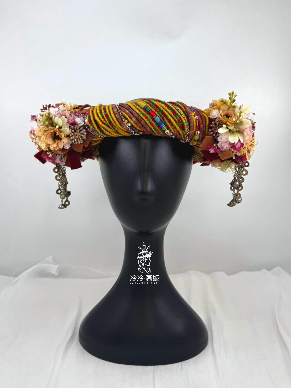 M-No.8女童款毛線串珠配花頭飾